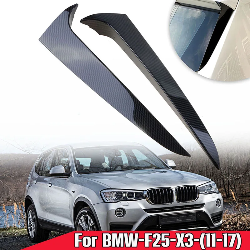 Rhyming Rear Window Side Spoiler Canards Splitter Carbon Fiber Pattern Decorative Sticker Fit For BMW X3 F25 2011 - 2017