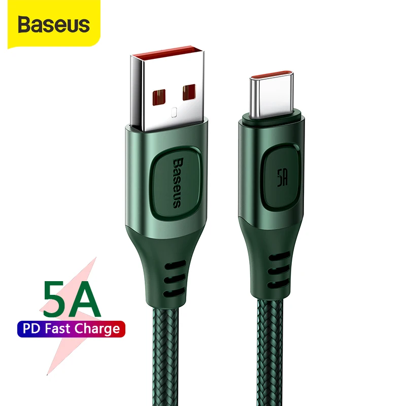 Baseus 5A USB C타입 케이블, 플래시 충전 프로토콜, 컨버터블 고속 충전 마이크로 케이블, 데이터 C타입 휴대폰 케이블, USB 코드