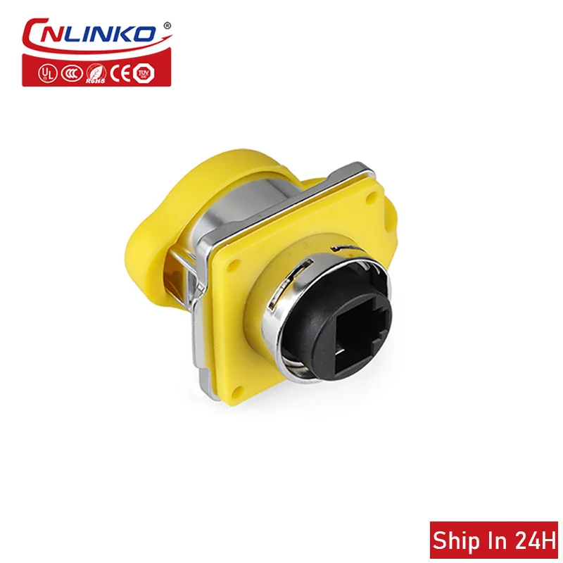 Cnlinko LP24 M24 Aviation Waterproof RJ45 Welding 8pin Cat5e Panel Socket Plug Signal Connector for PC TV Ethernet Router Switch