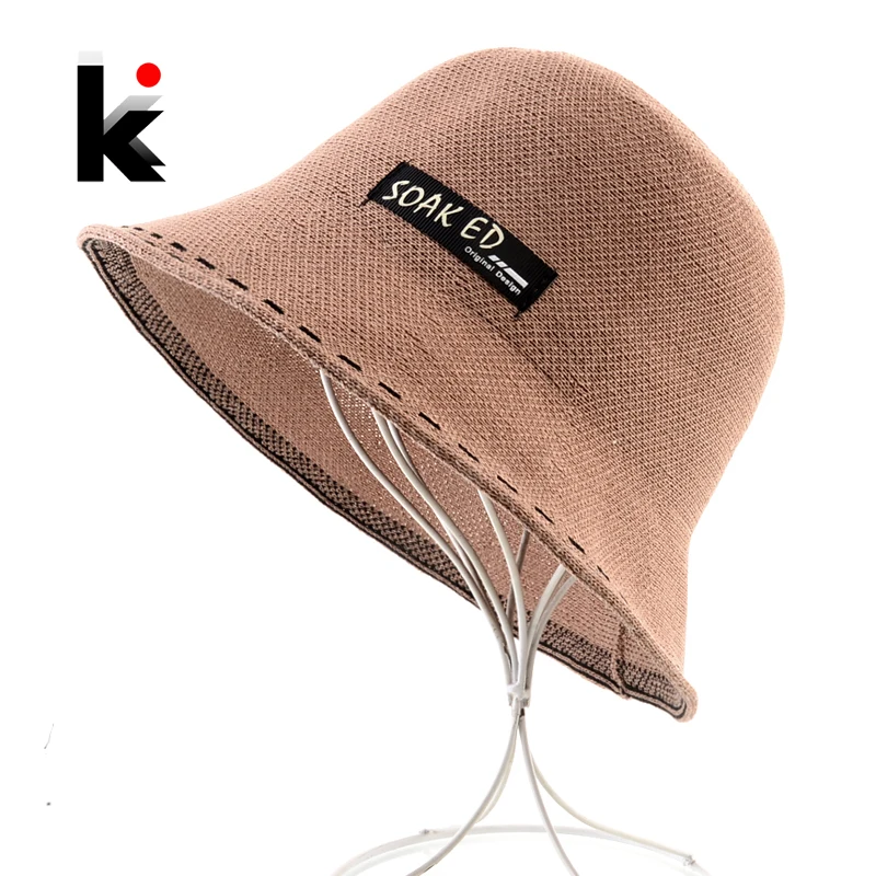 

Women's Sun Hat Solid Color Knit Straw Beach Cap Female Outdoor Sun Protection Travel Beach Brim Suncap Ladies Retro Sunbonnet