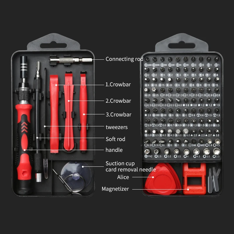 Precision Screwdriver Set 138 in 1 Magnetic Bits Mine Small Portable Hand Tool Kits for Xiaomi Mobile Cell Phone PC Watch Repair