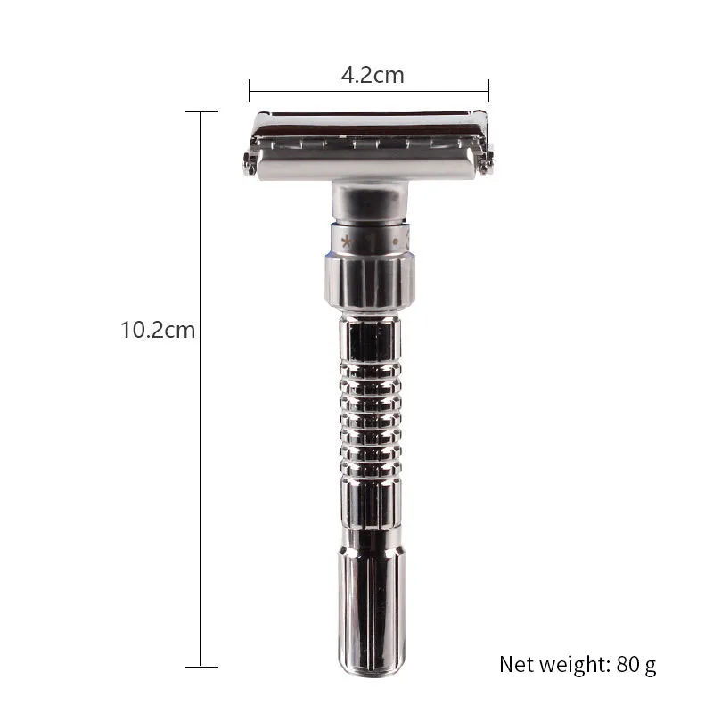 New adjustable double side shaving safety razor blade zinc alloy chrome 5 blade razor  Short handle classic safety razor double