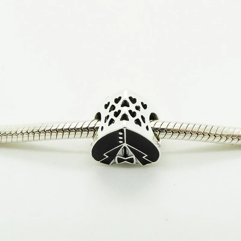 Sweet Wedding Heart Charm Fits European Beaded Bracelets For Woman DIY Sterling Silver Jewelry Beads For Jewelry Making