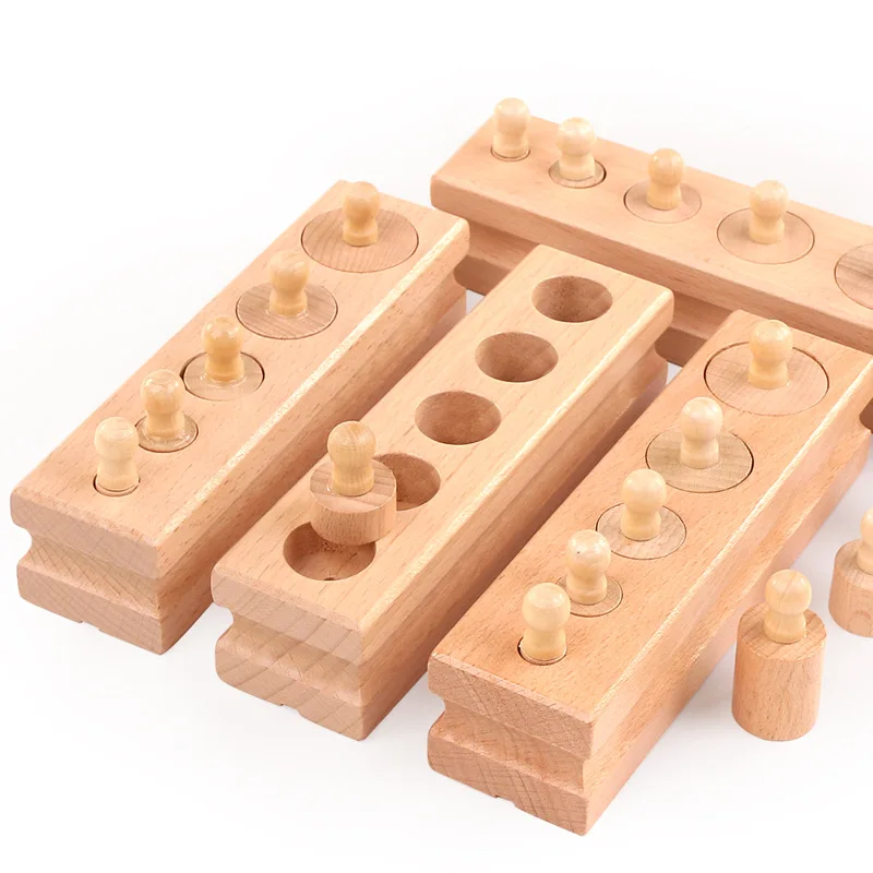 Montessori Materials Baby Wooden Toys Socket Cylinder Block For Children Educational Preschool Early Learning Toy