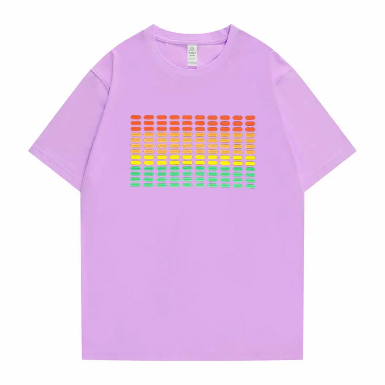 Popular Sound Active Equalizer El T-shirt Equalizer Light Up Down Led Tshirt Flashing Music Activated Led T Shirts Men Women Tee