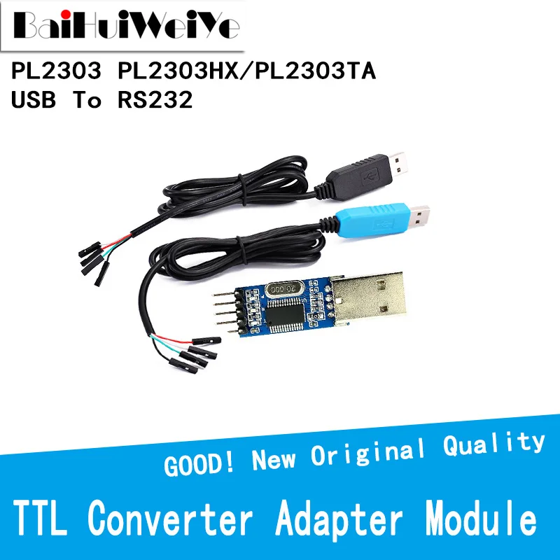 PL2303 PL2303HX PL2303TA USB To RS232 TTL Converter Adapter Module With Dust-Proof Cover PL2303HX For Arduino Download Cable