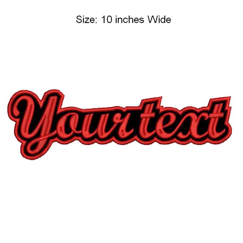 1 PC 10 inches wide CUSTOM Your text  MOTORCYCLE EMBROIDERED MC ROCKER PATCH BIKER VEST CUT