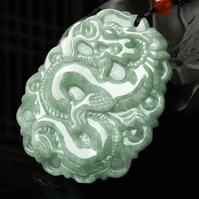 

Zheru Jewelry Natural Burmese Jade A Grade Dragon Pendant Jewelry Best Gift