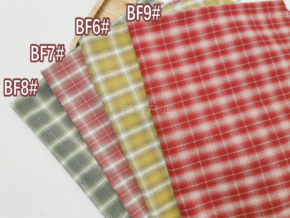 145x50cm Retro Yarn Dye Plaid Cotton  Fabric Yarn-Dyed Making Men\'s and Women\'s Clothing  Kids\' Shirts Cloth