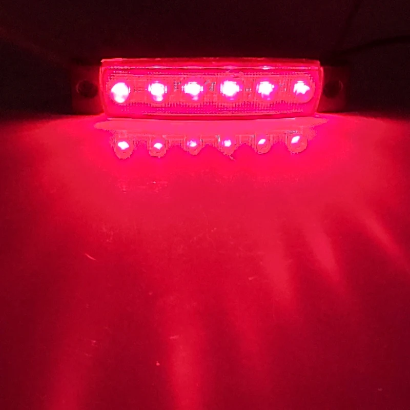 10pcs 12V Marine Waterproof 6 LED Lamp Cabin Deck Courtesy Light Stern Transom Lights Red For Small Boat Sailboat