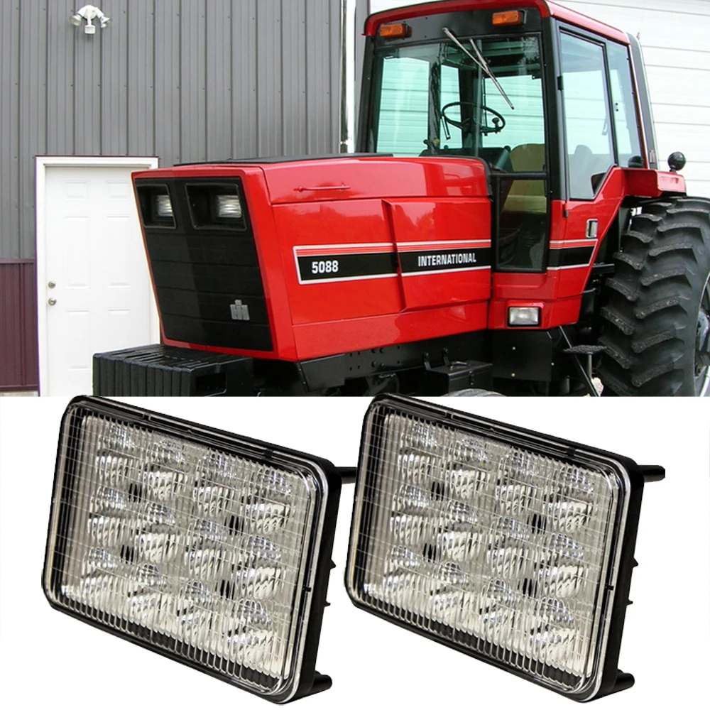 60W 6x4 Lower Cab Light Located Under Ladder 12V Headlight Fits Case IH Tractor 3088, 3288, 3488, 3688, 5088, 5288, 5488+ x2pcs