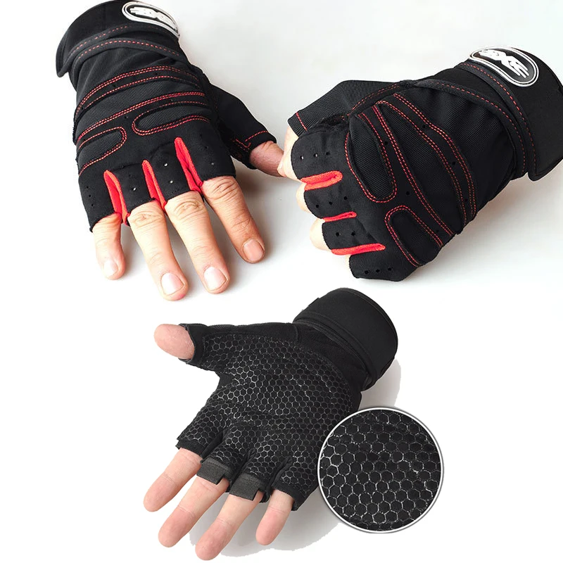 M/L/XL Gym Handschuhe Professionelle Fitness Handschuhe Nicht-Slip Yoga Übung Halb Finger Männer Frauen Power MTB Radfahren Handschuh Gym Liefert