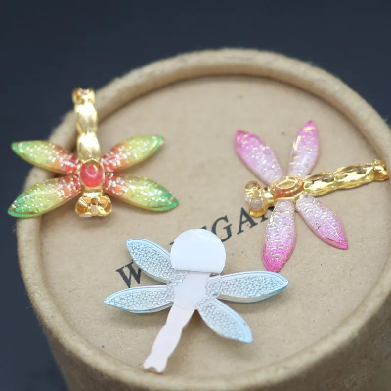 32*27mm Mix Dragonfly Self-Adhesive Patch Resin Flat Back Rhinestone DIY Clothing Wedding Ornaments Appliques Craft Supplies