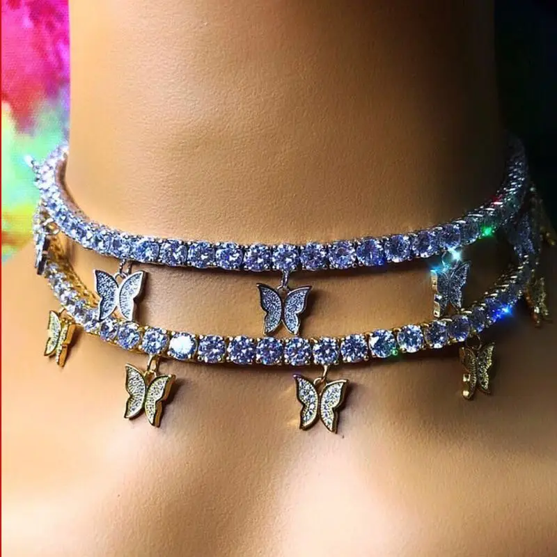 

HIBRIDE Butterfly Choker Fashion Women Necklace Jewelry Boho Animal Chain Wedding Tassel Pendant Collar Necklace 2020 P35