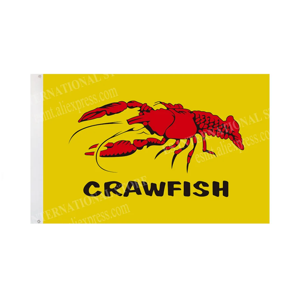 Crawfish Flag 90 x 150cm 3 x 5ft Custom Banner Metal Holes Grommets Indoor And Outdoor