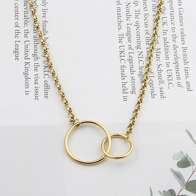 Fashion New Simple Necklace Circle Button Circle Necklace For Woman Party Gift Jewelry Wholesale