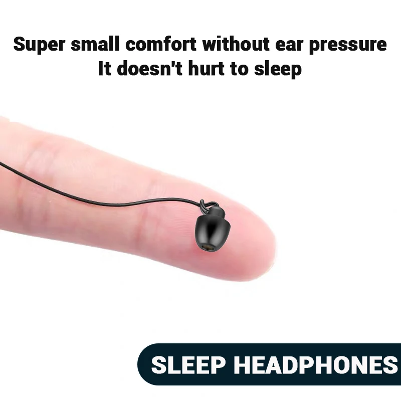 ASMR Sleep Earphone Soft Silicone HIFI Noise Cancelling Headphones 3.5mm In-Ear  No Ear Pressure Earbuds Comfortable to Wear