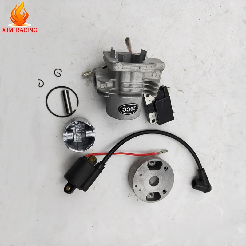 4 Hole 29cc Cylinder Kit and  Ignition System Kit for RCMK HPI CY ZENOAH G290 Engines Rc Boat Parts