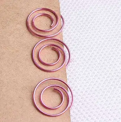 Clip de papel circular 20 piezas Gong, Clip de papel con forma de Clip, Clip de papel rosa, carpeta de cuenta manual, Clip de oficina