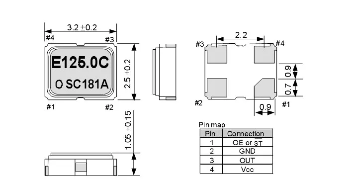 SG-310 SCN 3225 OSC 50m 50MHz epsonActive chip crystal oscillator 50.000MHz