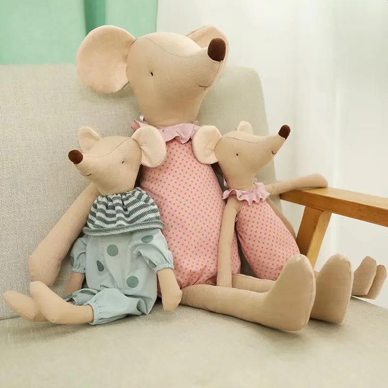 Kawaii Plush Toys Couple Mice Mouse Plush Toys For Children Soft Stuffed Baby Doll Girls Toys Cute Cloth Mouse Birthday Gift