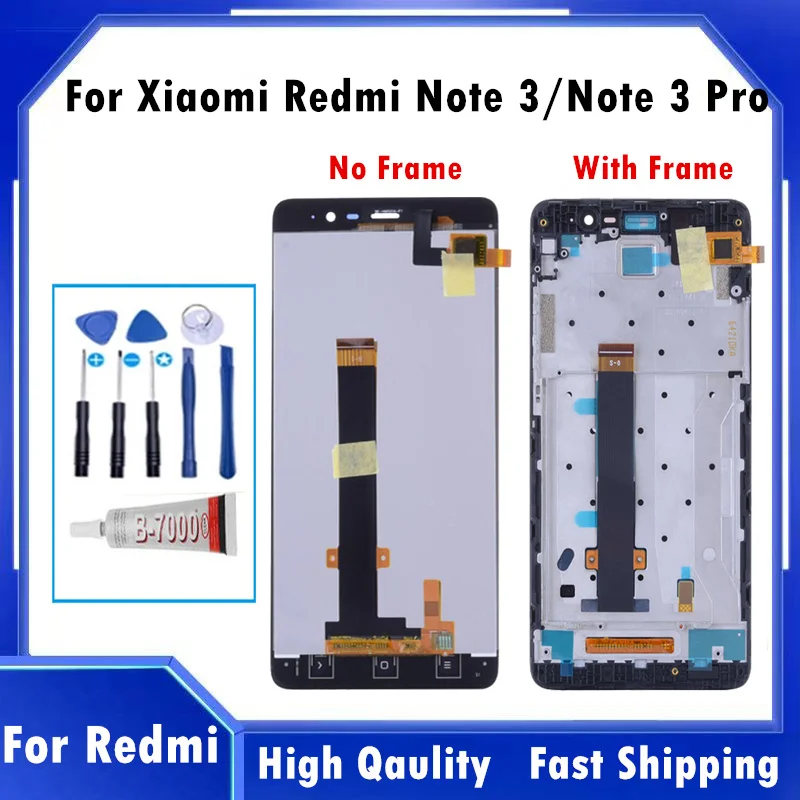 150mm NEW LCD For Xiaomi Redmi Note 3 Touch Screen LCD Display With Frame Digitizer Panel Tablet Accessory For Redmi Note 3 Pro