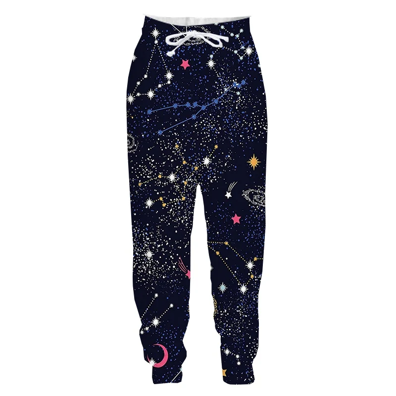 Jumeast Men Women 3D Starry Sky Stars Moon  Oversized Streetwear Harajuku Casual Long Pants Sweatpants Spring Autumn Trousers