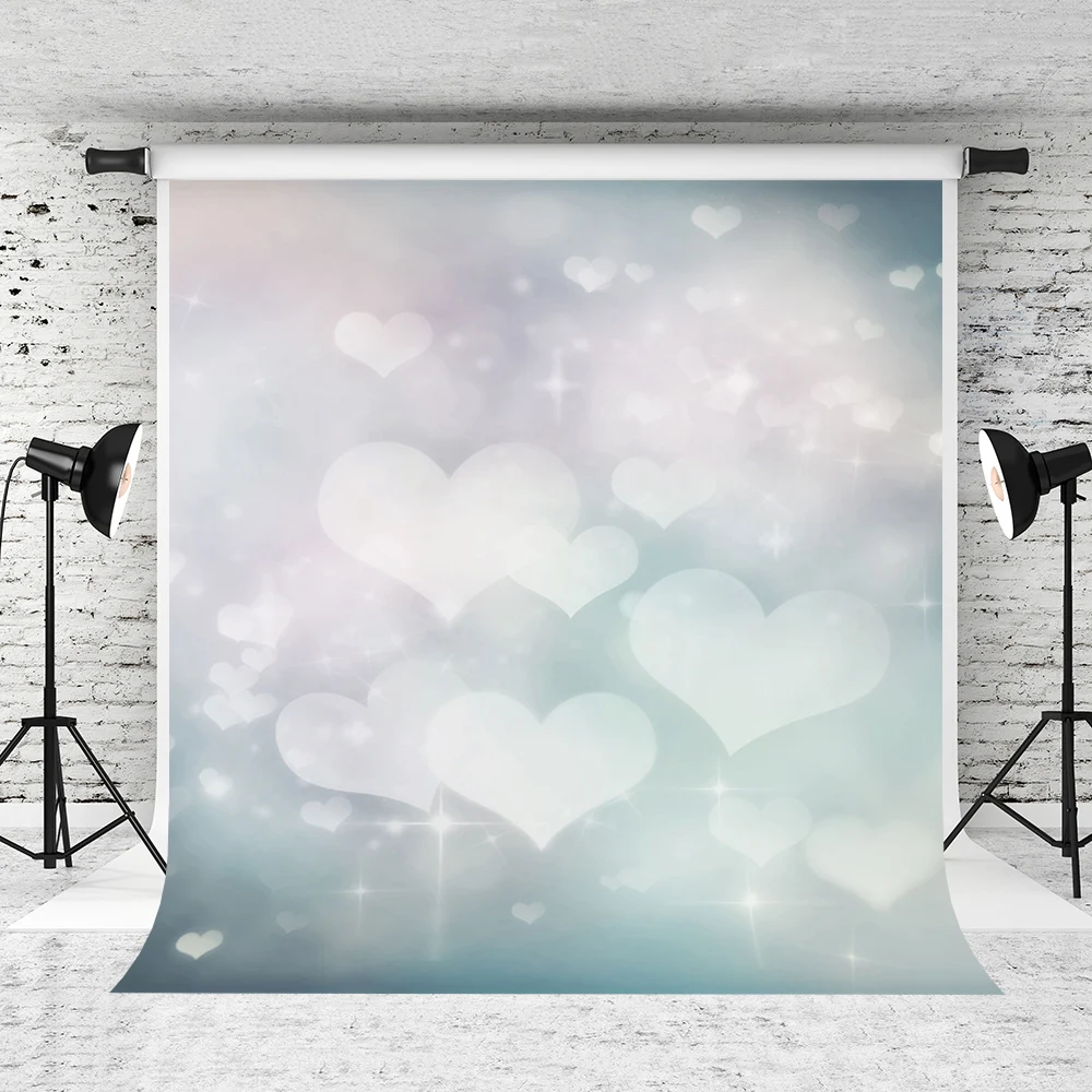 

VinylBDS Wedding Heart Simple Backdrop Photography Backdrops For Photography Hazy Gray Love For Baby Photography Backdrops