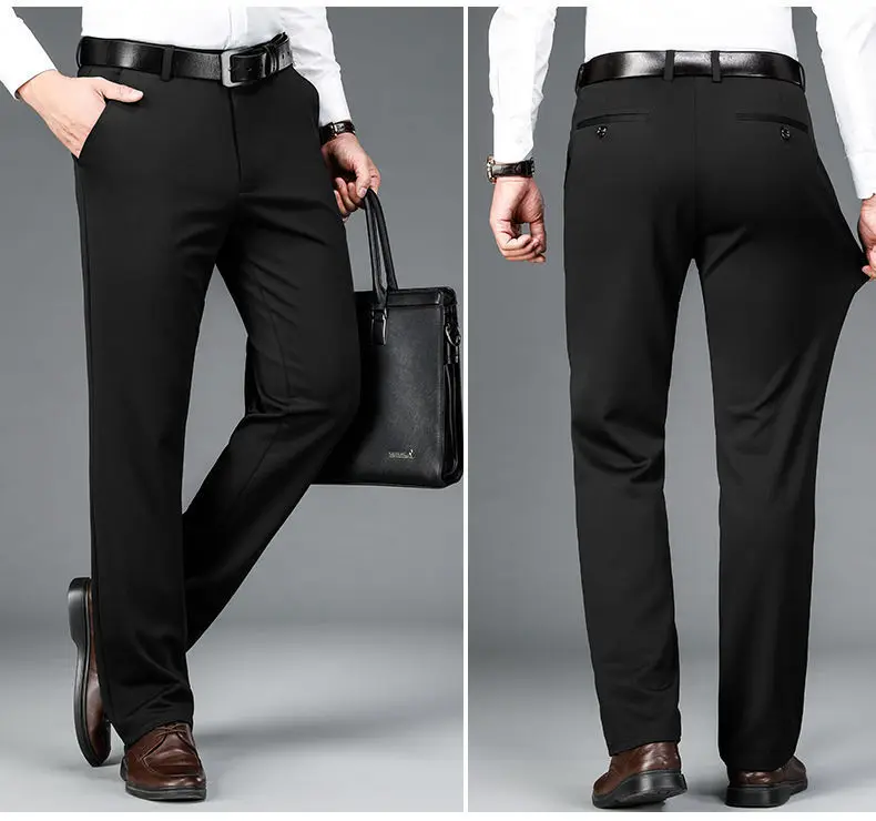 Fashion Men's Plus Size Fit Business Casual Pants Big Tall Classic Dress Pants Elasticity Casual Straight Leg Daily Trousers 13 Hc7395a6a8c3a404d8f8acb4e8db32c29M