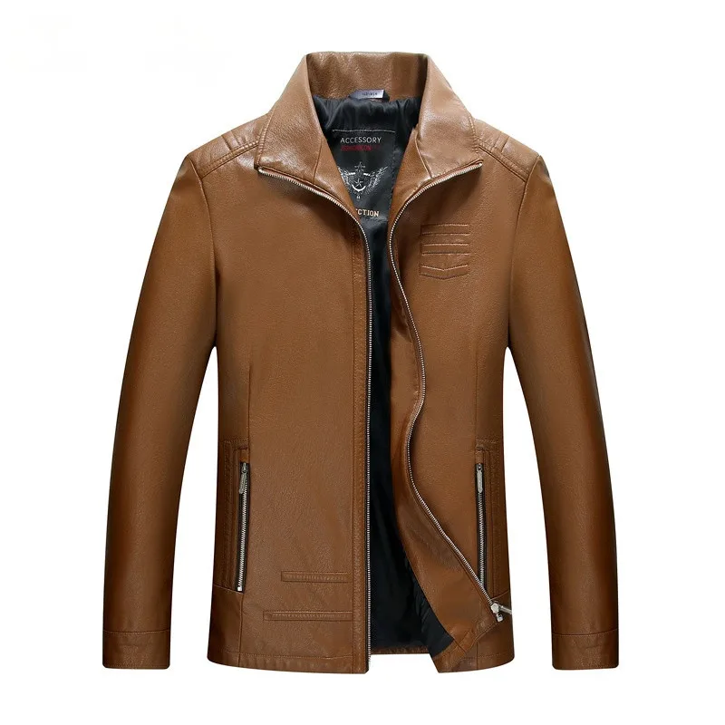 

Men's High Quality Business Casual PU Leather Jacket Nice Autumn and Winter Classic Locomotive Style Fashionable Men's Jacket