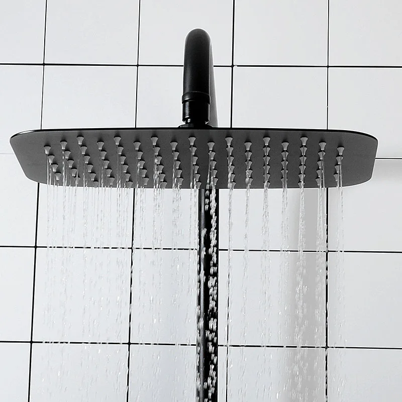 Black Bathroom Shower Set Wall Mounted Hot Cold Water Mixer Bathroom Shower Faucet