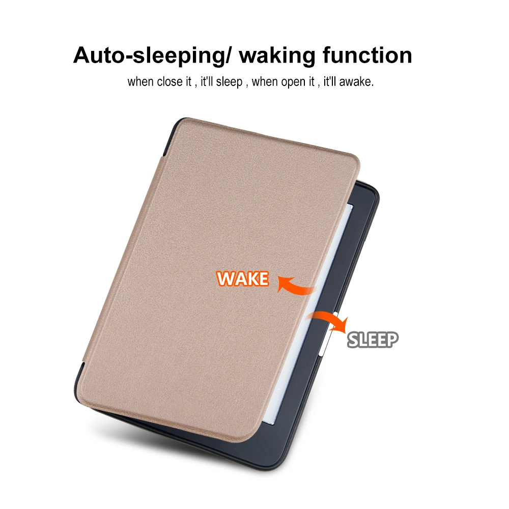 Slim Case for Kobo Clara HD 6 Inch Ebook N249 Smart Protective Shell Auto Sleep / Wake Cover PU Leather Ereader Skin