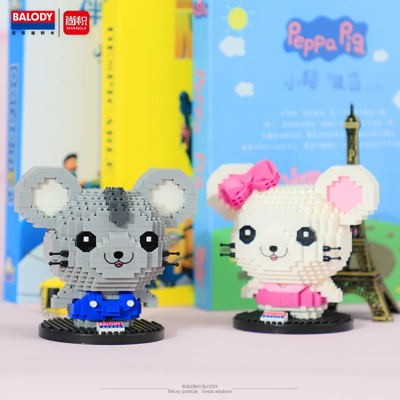 Balody Mini Blocks Cartoon Mouse Panda Building Bricks Toys for Children Girls Present Valentine Fun Toy Animal Juguetes 18123