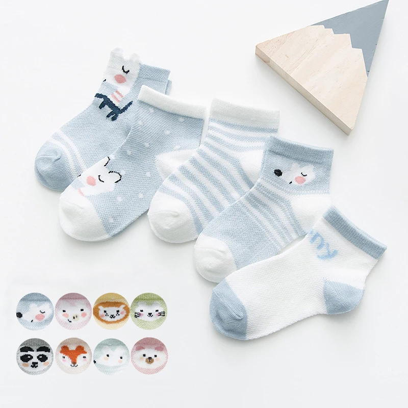 

5Pairs/lot 2-12Y Children Socks Baby Socks for Girls Cotton Mesh Cute Newborn Boy Toddler Socks Baby Clothes Accessories