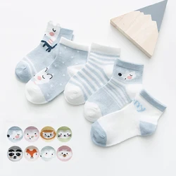 5Pairs/lot 2-12Y Children Socks Baby Socks for Girls Cotton Mesh Cute Newborn Boy Toddler Socks Baby Clothes Accessories