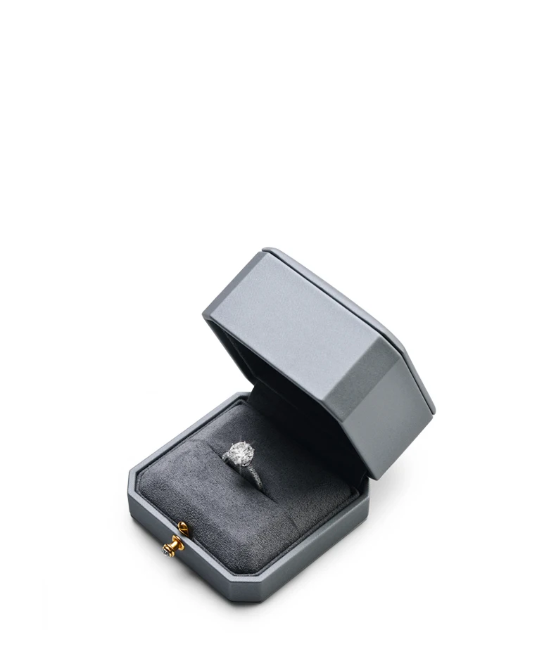 Oirlv Premium Leather Double Ring Couple Box for Wedding Ceremony Engagement Pendant Earrings Necklace Holder Jewelry Gift Box