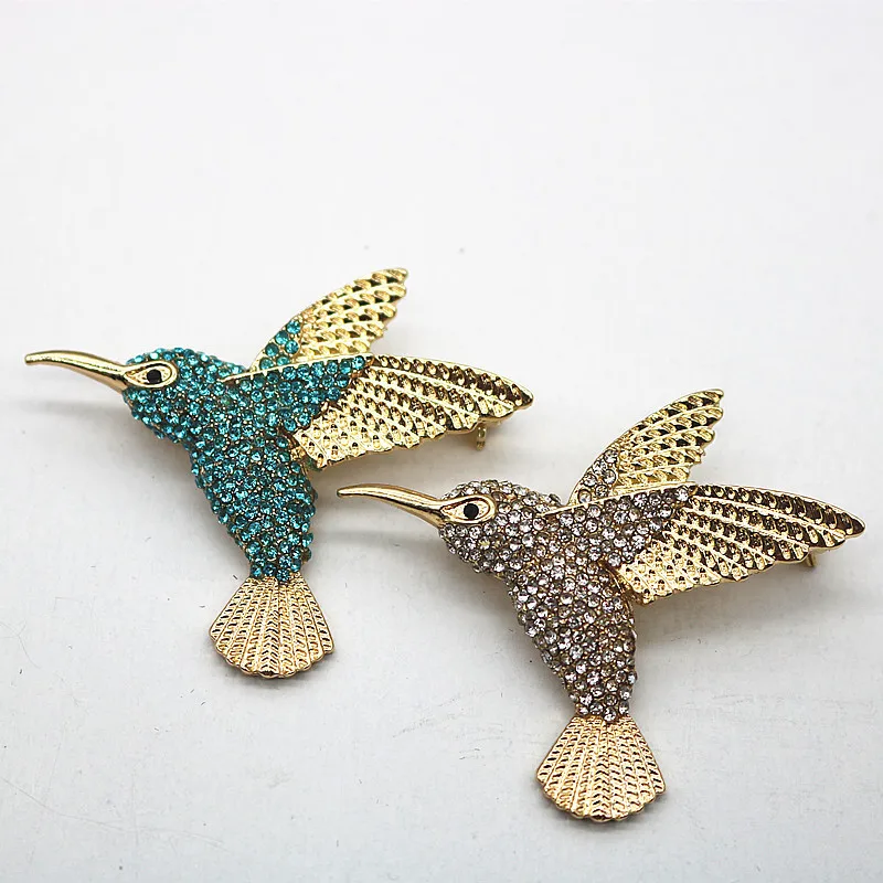 Retro Cute Hummingbird Brooch Female Corsage Coat Pin Brooch Jewelry for Women Wedding Party Accessories