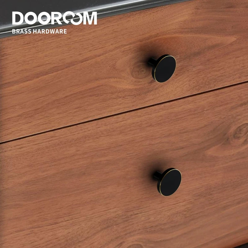 Dooroom-tiradores de latón para muebles, manijas de estilo nórdico, fresco, chino, americano, dorado/Negro/bronce, para puerta de armario, cajón,