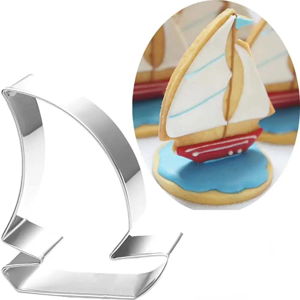 Sailboat Pirate Ship Cookie Cutter Molds Reusable Stainless Steel Mold Cake For Cookies Cake Decorating  Baking Tools