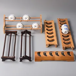 bamboo tea cup holder bamboo crafts foldable tea cup storage drain rack Kung Fu tea set storage rack