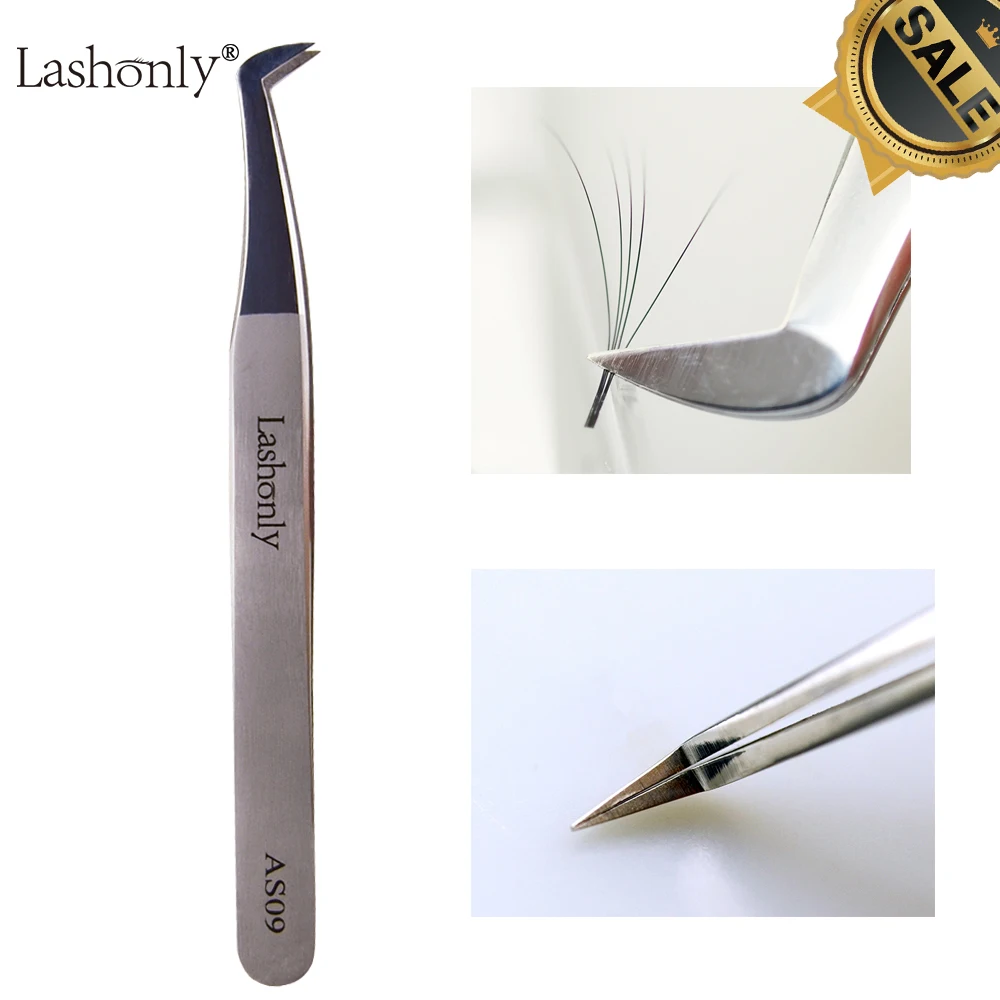 Lashonly AS09 Eyelash Tweezers Easy Fans Eyelash Extension Tweezers Russian Volume Tweezers Auto-fans Tweezers Make up Tools