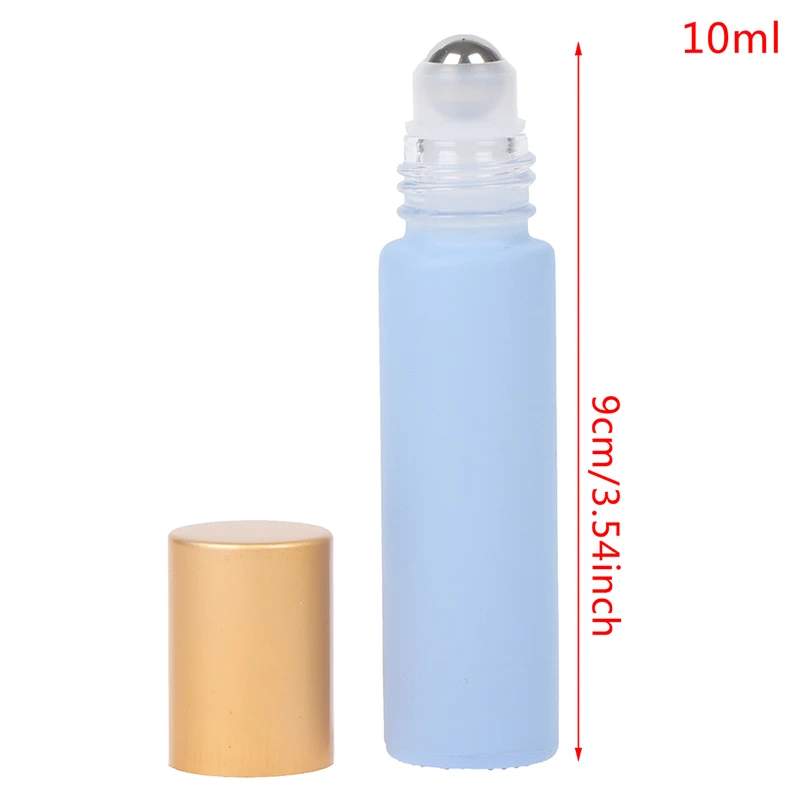 1PC 10ML Thick Macaron Glass Essential Oils Roll On Bottle Metal Roller Ball for Perfume Aromatherapy