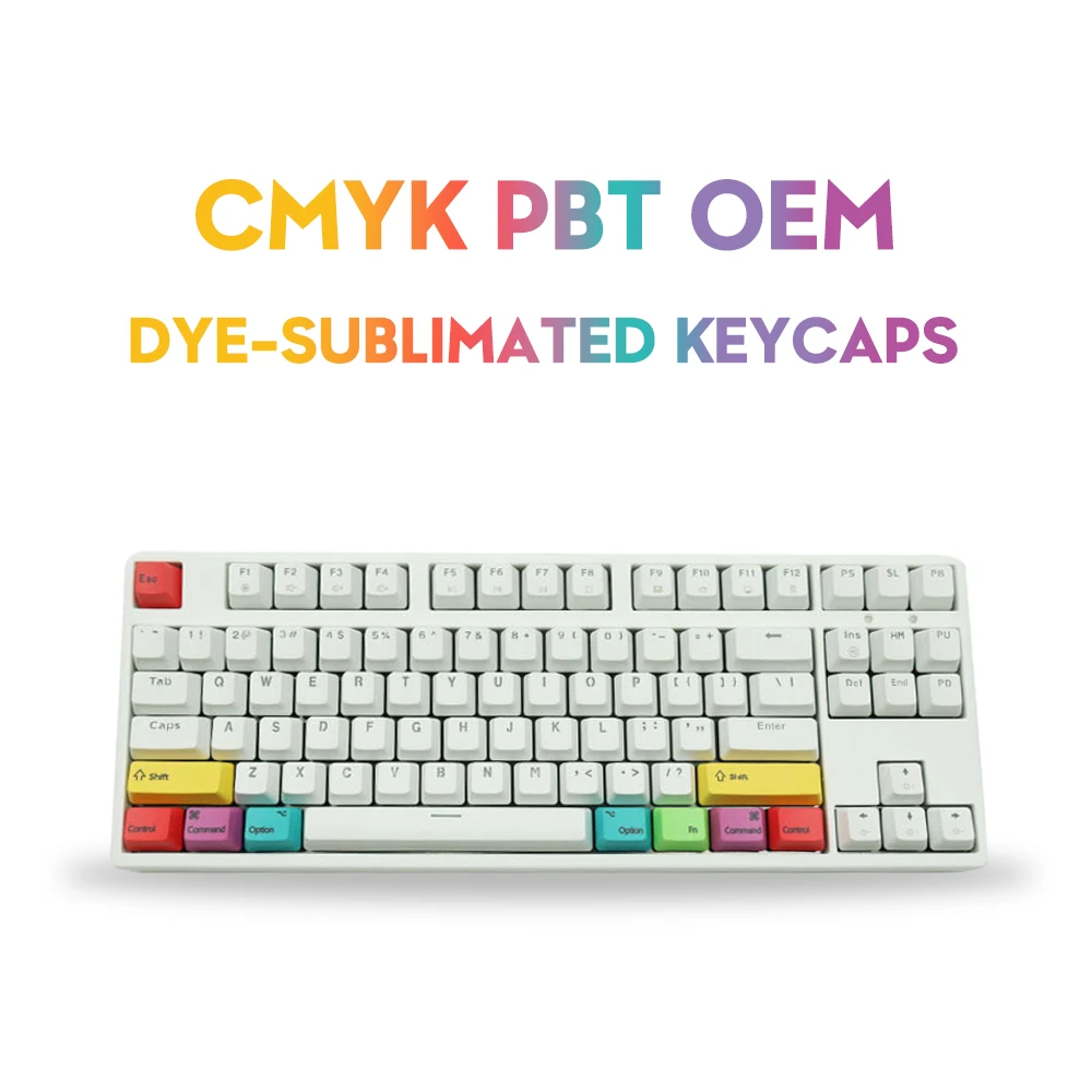 Mechanical Keyboard PBT Keycaps OEM Profile CMYK 10 Keys MAC WIN Layout Dye Sublimation For Cherry GK61 Anne Pro 2 SK61 PC Gamer