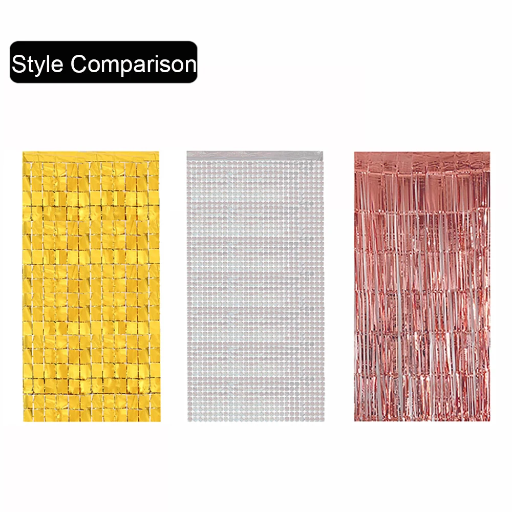 2m Sequins Backdrop Curtain Birthday Party Decorations Girl Wedding Decoration Glitter Foil Curtain Christmas Shimmer Wall view 5