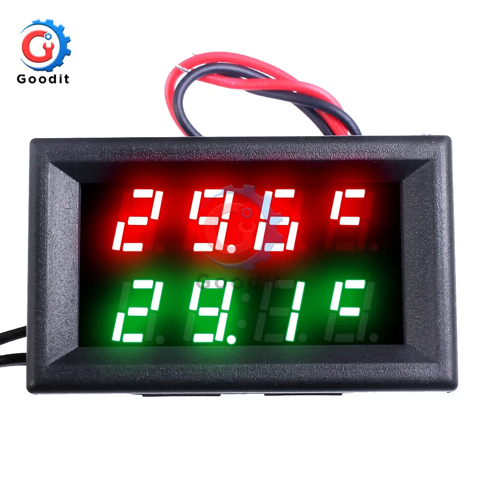 DC 4V-28V Mini LED Dual Display Digital Thermometer Temperature Sensor Tester 0.28 inch w/ NTC Waterproof Metal Probe For Indoor