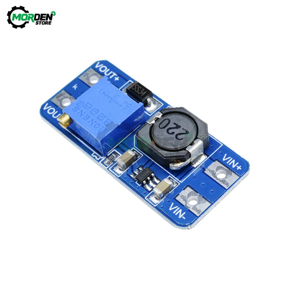 MT3608 DC-DC Step Up Converter Adjustable Booster Power Supply Module Boost Step-up Board MAX output 28V 2A for arduino