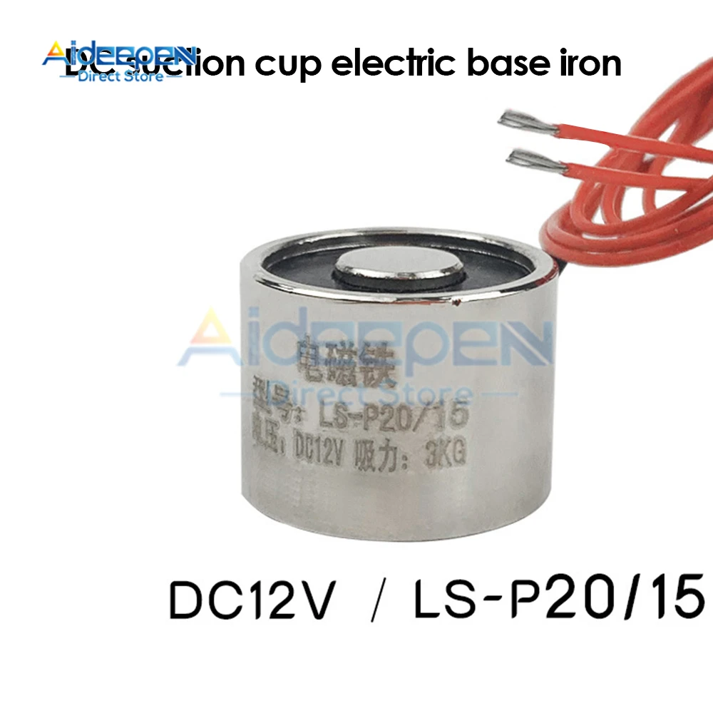 1Pcs Electromagnet DC 5V 12V 24V 2W Small Electro Magnet Solenoid Sucker Holding Force 3KG Suction Cup Electromagnet