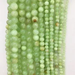 Natural Minerals Stone Polish Green Calcite Jade Beads for Jewelry Making DIY Bracelet Necklace 6/8/10MM Spacer Gemstone