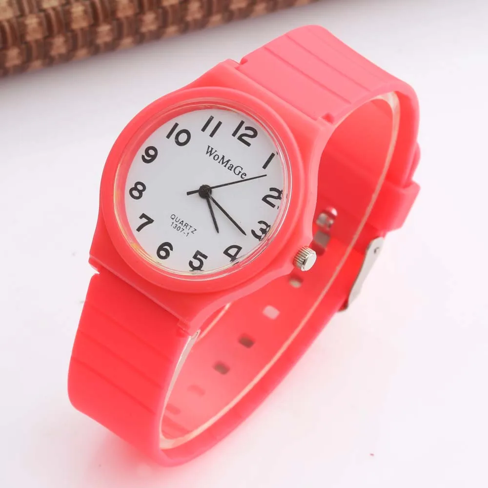 

Womage Watches Fashion Girls Watches Silicone Sports Watches Children Watch Kids Watches Quartz montre enfant horloges vrouwen