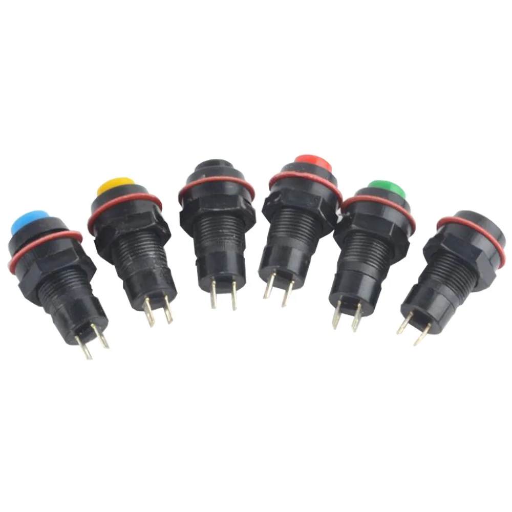 10 PCS 10mm self-locking/self-reset OFF-ON Push Button Switch 2A/125V Minitype Push Button Switch 6 Color